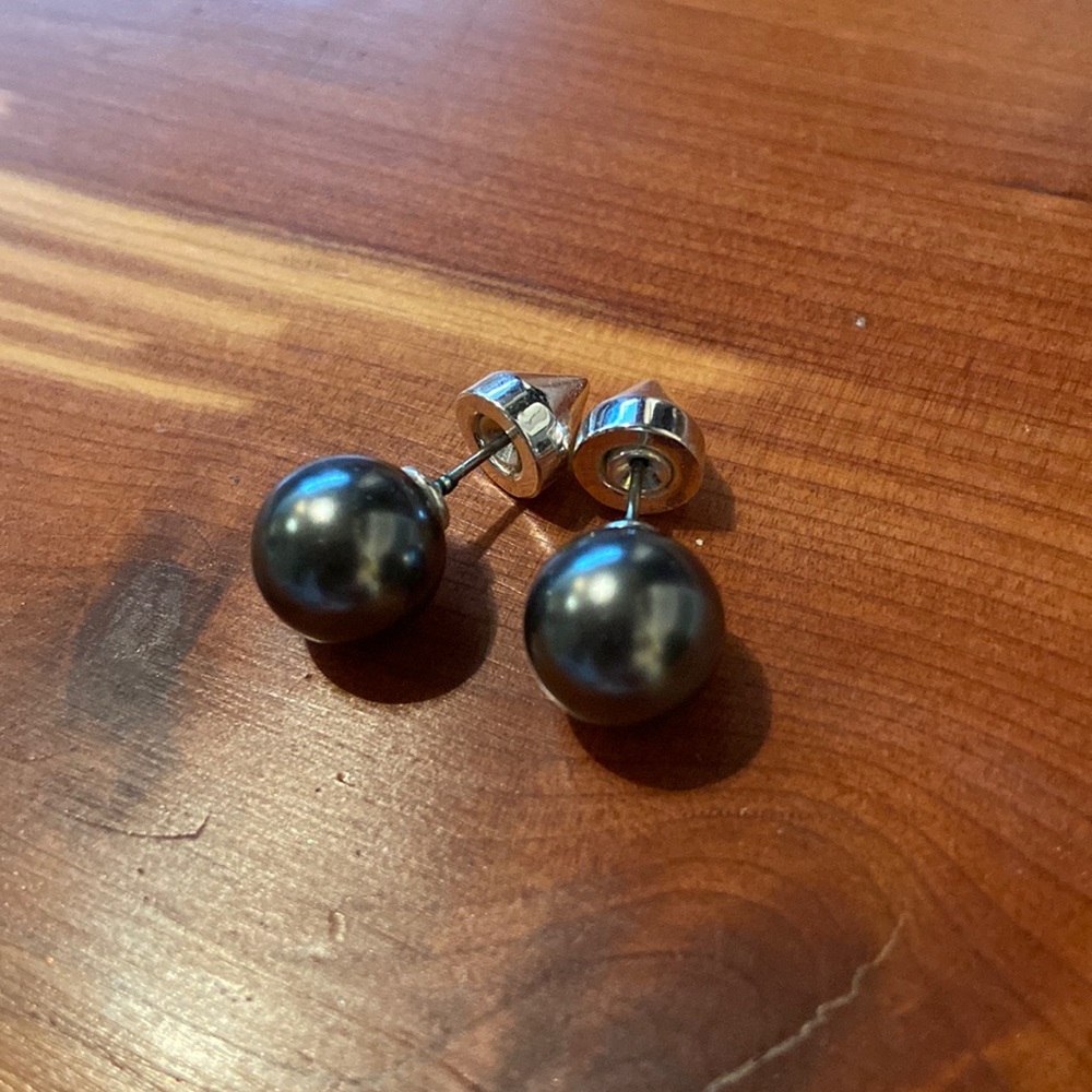 Large faux pearl earrings
